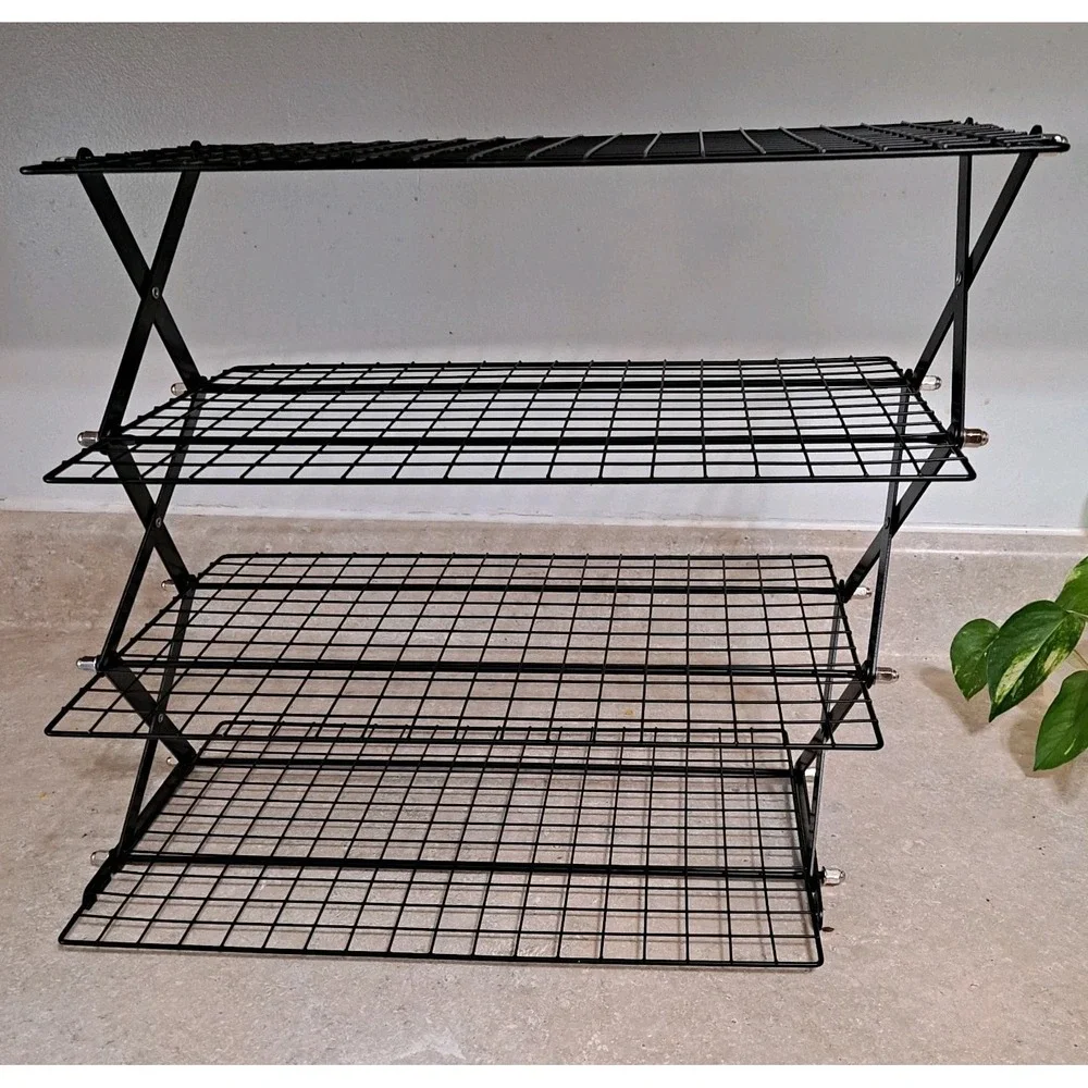 4-Tier Collapsible Cooling Rack Adjustable 3 Setting Design Stackable Cooling US